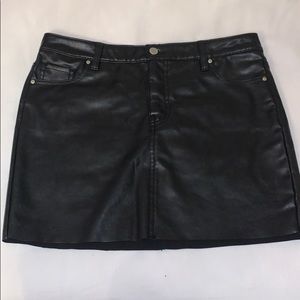 black faux leather skirt